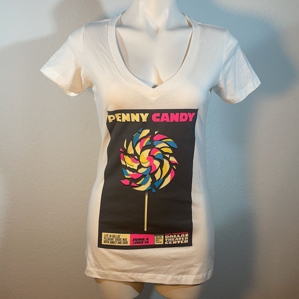 Penny Candy Dallas Theater Center Deep V tee shirt M